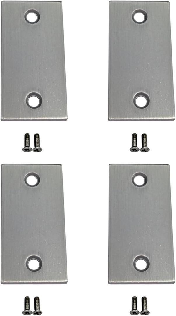QCAA Stainless Steel Door Strike Filler Plate, 2-1/4" x 1-1/8", US32D Stainless Steel, Made in Taiwan, 4 Pack