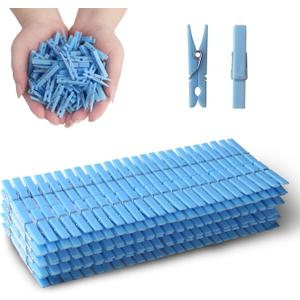 200PCS Blue Plastic Clothes Pins for Girl/Boy Baby Don't say Baby Shower Games, DIY Crafts, Photos 1.35 Inch Small Mini Pins, Tiny Clips for Laundry & Picture Displays Gender Reveal Party Decorations