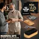 Christmas Dad Gifts from Daughter Son - Beard Kit for Men Grooming and Care with Brush, Comb, Scissors & Storage Bag - Best Dad Ever Gifts for Dads Father Stepdad, Beard Growth Kit for Men