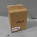 Cesun Mini Desktop Can with Swing Lid, 0.4 Gallon Small Desk Can, Countertop Wastebasket, Modern Tiny Tabletop Bin for Home Office, Makeup Area, or Car Interior (Black)