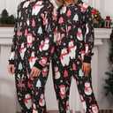 Matching Christmas Onesie Pajamas for Family/Couples, Cute Printed One-piece Pjs, Xmas Holiday Adult Hooded Sleepwear (Blue)