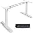 Dual Motor Electric Standing Desk Frame- Heavy Duty Height Adjustable Desk Legs, Sit to Stand Up Desk Base, 4 Memory Settings Controller for Adjustable Desktop Sizes, Over 300 lbs Load Capacity (2 Tier, White)