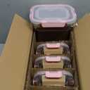 M MCIRCO [10-Pack Meal Prep Containers with Snap Locking Lids, Glass Airtight Lunch, Food Storage Containers, Microwave, Oven, Freezer and Dishwasher Friendly, Pink