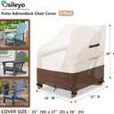 Patio Chair Covers Waterproof Heavy Duty Patio Furniture Covers for Outdoor Adirondack Chair 35 W x 37 D x 36 H inches,Beige & Brown