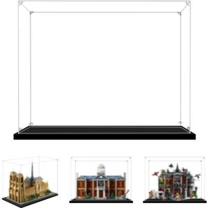 Display Case for Lego 76300 Arkham Asylum, 21061 Notre-Dame de Paris, 76294 X-Mansion or 71411 Mighty Bowser, 17.71x11.81x13.77inch (45x30x35cm)