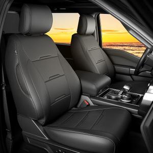Seat Covers for F150 XL XLT STX 2021-2026 2025 2024 2023 2022 Supercrew Cab, Accessories for F150, Truck Seat Protection, Durable Easy-cleaning Leather, NOT for 40/20/40 Bench Front Seat(Jump Seat)