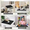 2 PCS Washer and Dryer Top Protector Mat, 27''x 27'' Silicone Washer and Dryer Covers for Top,Non Slip Heavy Duty Washing Machine Cover Protector Top Load for Laundry and Kitchen, Black