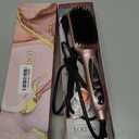 LANDOT Ionic Hair Straightener Brush Ceramic Straightening Brush with 12 Heat Settings (250-450F) for Smooth & Shiny Results, Ideal for Medium & Long Women Hair, Dual Voltage, Rose Gold