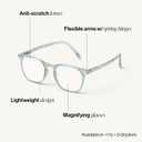 IZIPIZI READING #E Reading Glasses for Women and Men Rectangular Glasses with Anti-Scratch Lenses, Lightweight Fashion Frame
