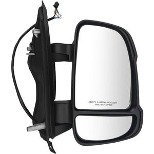 Right Passenger Side Mirror Compatible with Dodge Ram Promaster 1500 2500 3500 2014-2024 Power Adjusted Glass Heated Turn Signal Light Textured Black CH1321417 CH13214176, 8 PINS