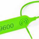 Middle Duty Plastic Seal Pull-Tite Security Seal Numbered Security Tags Self-Locking Safety Ties Zip Ties for Garment Cloethes Shoes Bags and Logistics (Green, 100 PCS)