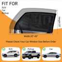 2Packs Universal Car Window Screen for Rear Window 25"(H) X43(W), Elastic Mesh Sun Shade Car Camping Window Cover, Fit for Most Cars Large SUVs, Truck, Pickup