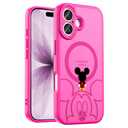 Lastma Case for iPhone 16 Plus [Compatible with MagSafe], Cute Design Magnetic Colorful [Translucent Matte] Soft Bumper Hard Back Protective Case with Camera Protection - Hot Pink
