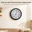 Joyibay Indoor Outdoor Thermometers Hygrometer,10 Inch Outdoor Barometer for Patio, No Battery Large Outside Thermometer, Large Numbers Thermometers, Wall Hygrometer