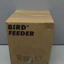 Kingsyard Bird Feeder for Outdoors Hanging, Dual-Use Metal Mesh Wild Bird Feeders with Seed Tray & Weatherproof Roof, 3 lbs Large Capacity, Black