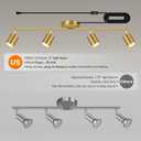 Plug in Track Lighting LED, Track Lighting Fixtures Ceiling Gold, 4-Light Kitchen Light Kit, Plug in Wall Light with 14.8ft Power Cord, Rotatable Ceiling Spotlight for Bedroom(GU10 Socket, NO Bulb)