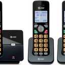 AT&T 3-Handsets Landline Home Phone with Caller ID/Call Waiting, Cordless Phone DECT 6.0 Full-Duplex Handset Speakerphone, Backlit Keypad and Display, Quiet Mode, ECO Mode: EL1121-31 (Black & Silver)