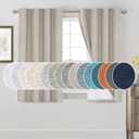 PrinceDeco 100% Blackout Linen Textured Curtains for Bedroom Anti-Rust Grommet Dining Room Drapes Thermal Insulated with White Liner Textured Blackout Curtains 2 Panels Set,52" W x 54" L,Cobblestone