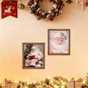 XUNLURY Pink Christmas Santa Diamond Art Kits 2 Pcs, Cozy Winter Christmas Santa Claus Reading Book Diamond Painting Kits for Adults Beginners, Full Drill Diamonds Dots for Home Decor, 9.8x11.8 Inch