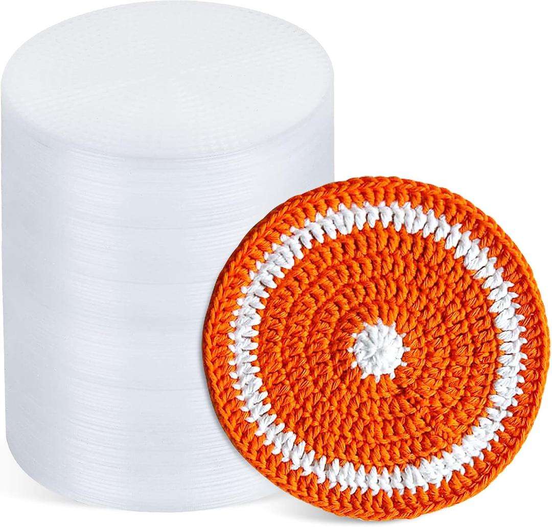 Plastic Mesh Canvas Sheets, 100 Pcs Circle Plastic Mesh Sheets 4.5" Plastic Canvas for Embroidery, Acrylic Yarn Crafting, Knitting Project, DIY Craft