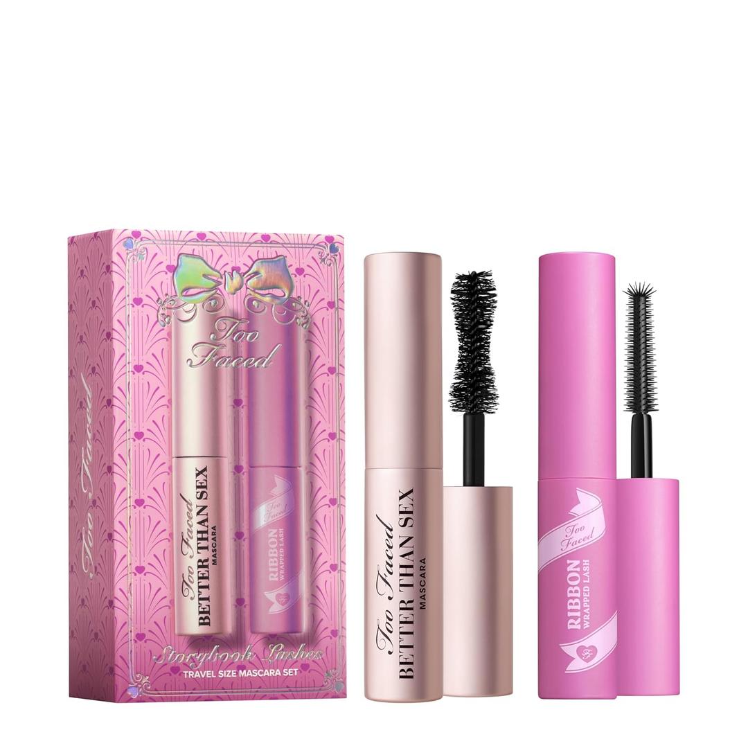 Too Faced Storybook Lashes Travel Size Mascara Set | Better Than Sex + Ribbon Wrapped Lash Tubing Mini Mascara Gift Set