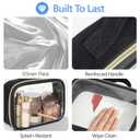 PACKISM Clear Makeup Bag Combo Pack, 1 TSA Approved Medium & Large for Checked Luggage, Clear Toiletry Bag with Handle, Water-resistant Travel Essentials Organizer, Black