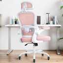TUKAKA Ergonomic Office Chair,Ultra Thick Spring Cushion Desk Chair,Pink