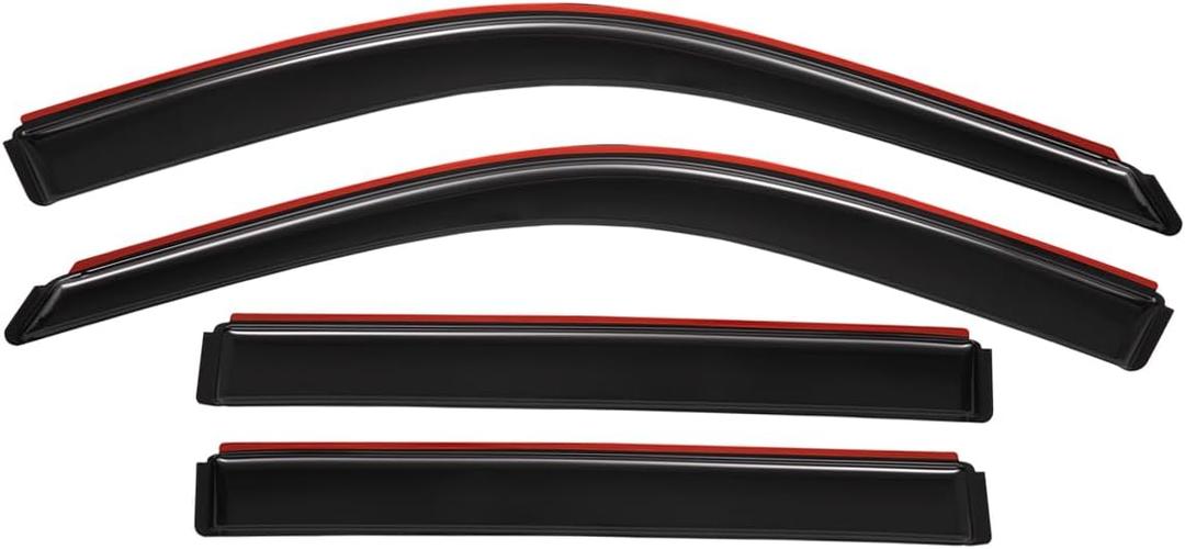Lightronic Extra Durable Clip-on in-Channel Auto Vent Window Visor, Fits 2001-2007 Toyota Highlander, UV Protection Rain Guard, Original Wind Deflector, No-Drilling Easy Install, Dark Smoke, 4-Pcs
