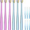 5 x JTF Orthodontic Manual Toothbrush for Braces: 6 U-Shaped Tooth Brush with 6 Interdental Brushes, Ultra-Durable Bristles for Stain Removal and Deep Oral Clean, Toothbrushes for Tooth with Dental Device