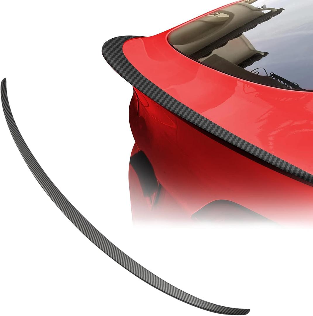 Spoiler Wing Compatible with Tesla Model Y 2020 2021 2022 2023 2024 Rear Trunk Lip Tail Lid Accessories ABS Strong Adhesive Matte Carbon Fiber Style