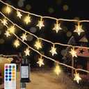 HEYFUNi Warm White Star String Lights,39FT 100LED Plug in Fairy Twinkle Lights with 8 Modes Waterproof for Indoor Outdoor Christmas Tree, Home, Girls’ Room, Garden, Party, Wedding Decor(Warm White)