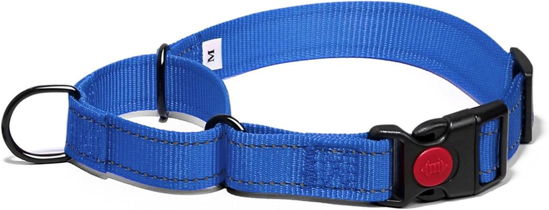 Kazazoo Martingale Collar for Dogs with Quick Release Buckle Adjustable Soft Durable Dog Collar for Small Medium Large No Pull Training Dog Collars-Blue S