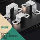 304 Stainless Steel Heavy Duty Square Pipe Clamp U-Bracket for Metal Pipe Wood Batten - 6 Pack Silver (1-3/8x1-3/8 inch)