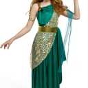 Spooktacular Creations Girls Medusa Costume, Child Green Medusa Dress with Headpiece Armlet for Kids Halloween Role Play (Medium(8-10 Yrs)