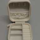 Luxury Leather Travel Jewelry Box for Women Mini Organizer Small Jewelry Portable Travel Case for Rings Earrings Necklace Multifunctional Storage Wedding Bridesmaids Women Wife Daughter Gift (BLACK)