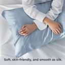 Bedsure Pillow Cases Queen, Cooling Pillow Cases, Rayon Derived from Bamboo Light Blue Pillowcases Queen Size Set of 2, PureWoven Silky Soft Bedding Pillow Covers with Envelope Closure, 20x30 Inches