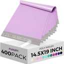 Fuxury Poly Mailers 14.5x19 Inch 400 Pcs Bulk Shipping Bags for Clothing Strong Adhesive Shipping Envelopes for Small Business Suppliers Waterproof Mailers Poly Bags Mailing Envelopes Light Purple