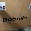Babelio Baby Gate with Adjustable Cat Door,29-43" Auto Close Durable Pet door for Stairs,Doorways and House,Pressure Mounted,Easy Install,Effortless Walk Thru,White