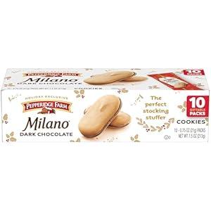 Pepperidge Farm Milano Cookies, Dark Chocolate, 10 Packs, 2 Cookies per Pack,  (EXP 12/07/25)