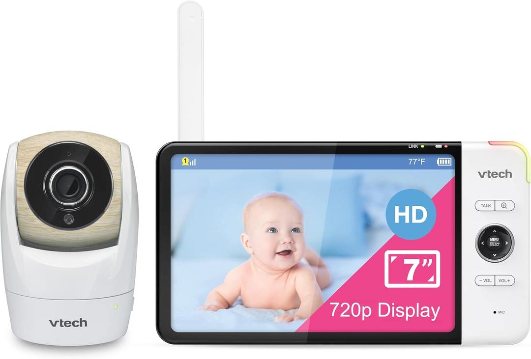 VTech VM919HD Video Baby Monitor with 7" 720p HD Screen, 360 Pan Tilt Zoom, 110 Wide Angle, Night Vision, 1000ft Range, 15-Hour Battery, No WiFi Secure Transmission