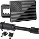 SINGARO Tow Hitch Cover, Heavy American Flag Metal Trailer Hitch Cover for 2 Inch Receivers, Ideal for Truck Accessories with 5/8-Inch Pin Diameter Trailer Hitch Lock