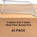 Landhoow 24 Pcs Paint Roller Grid for 5 Gallon Buckets, Paint Screen Strainer 4 Sided Metal Bucket Grid, Silver