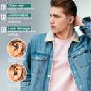 Open Ear Headphones Wireless Bluetooth Single Bone Conduction Wireless Earbuds with Earhooks Bone Conduction Headphones Bluetooth Head Set Earphones IPX5 Waterproof Long Battery Life Earpiece Black