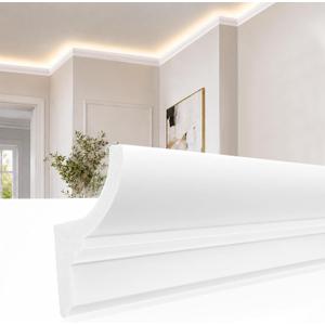 10 Pack 39Ft Ceiling Crown Molding Trim, Room Top Light Strip Crown Molding