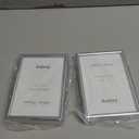 Autjvy 3.5x5 Picture Frame Silver Brushed Modern Simple Thin Aluminum Metal Photo Frame with HD Real Glass, Display for Tabletop and Wall Collage. (2 Pack)