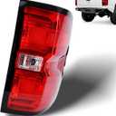 Tail Light Assembly Compatible with 2014 2015 Chevy Silverado 1500 2500HD 3500HD GMC Sierra 3500 HD Right Passenger Side Taillight Brake Lamps Bulb and Harness