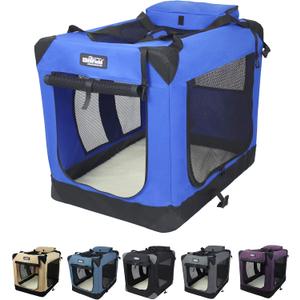 EliteField 3-Door Soft Dog Crate with Bed & Carrying Bag 20.0"L x 14.0"W x 14.0"H