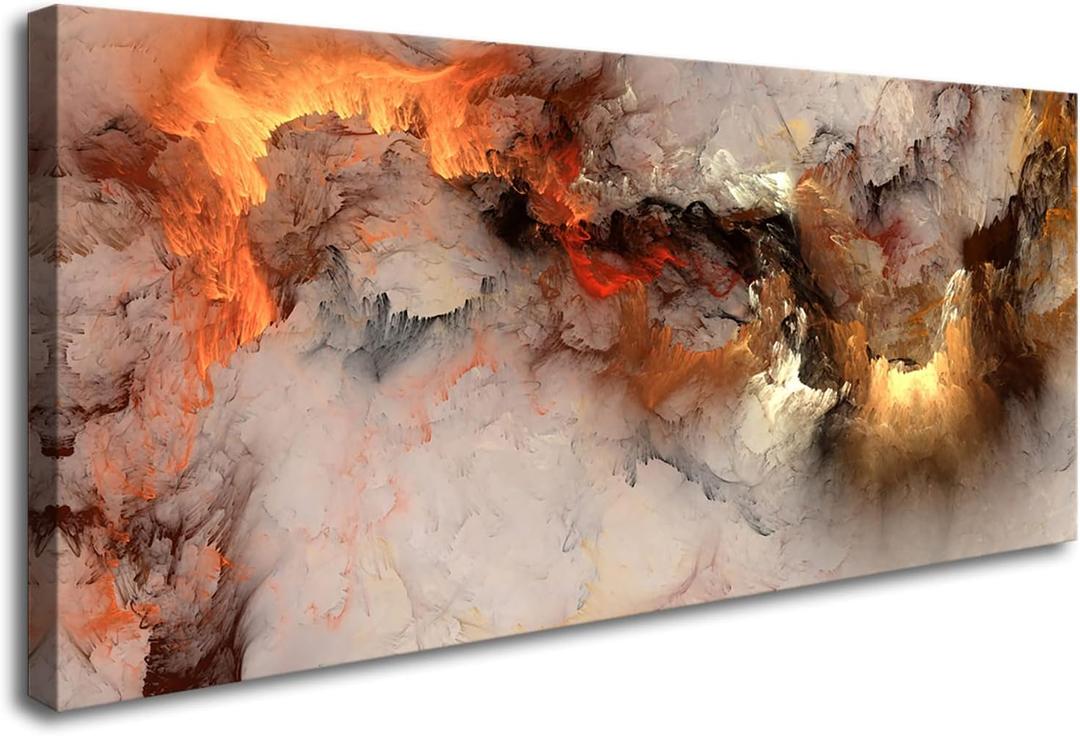 YYYYHPP YP1075 Abstract Clouds Modern Wall Art Decor Orange Abstract Poster Art abstract wall art for living room Bedroom Kitchen Home and Office Wall Decor (60L" x 30W")