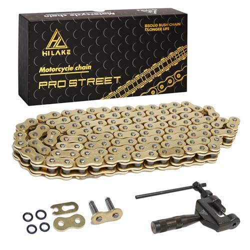 HILAKE 520 Motorcycle Chain 130 Links O-Ring with Connecting Master Link and Chain Breaker Heavy Duty Drive Chain for Motorcycle Bicycle Go Kart Mini Trail Bike