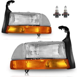 Headlights for 1997-2004 Dodge Dakota, 1998-2003 Dodge Durango (Bulbs included)